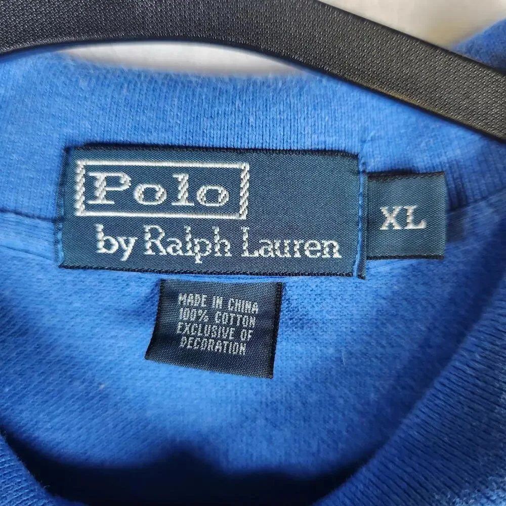 Polo Ralph Lauren Blue Short Sleeve Polo Shirt Size XL‎ Yellow Pony